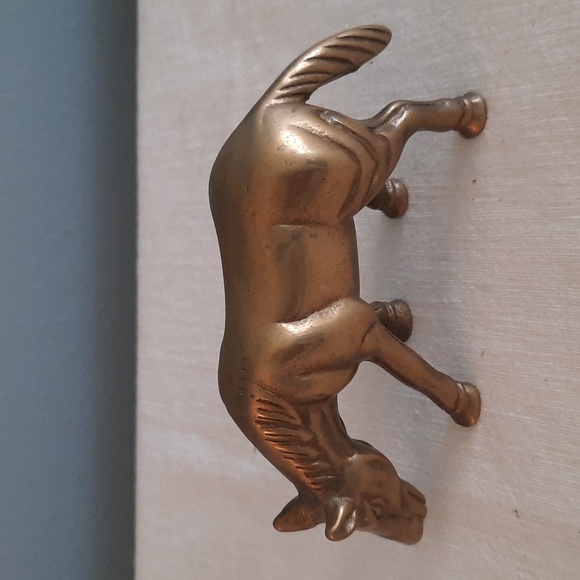 Vintage Brass Grazing Horse - Picture 1 of 6